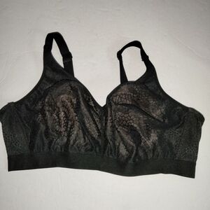 Chantelle (Sz 40DDD) Black Pattern Magnifique Full Bust Wireless Adjustable Bra